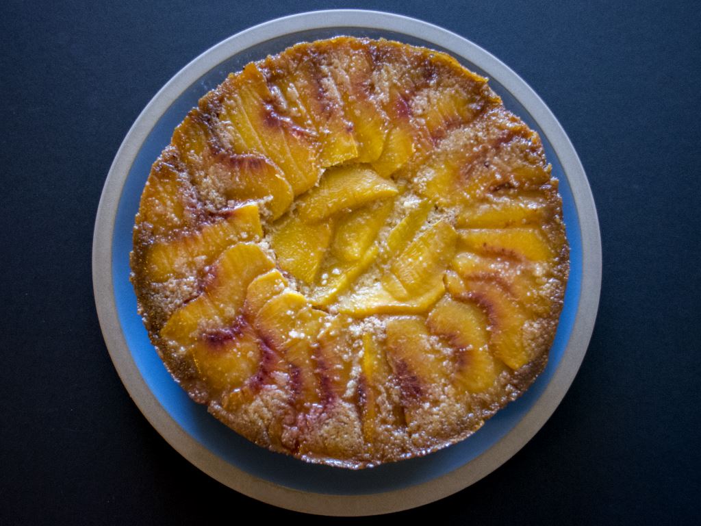 Peach Rosemary Cornmeal Cake