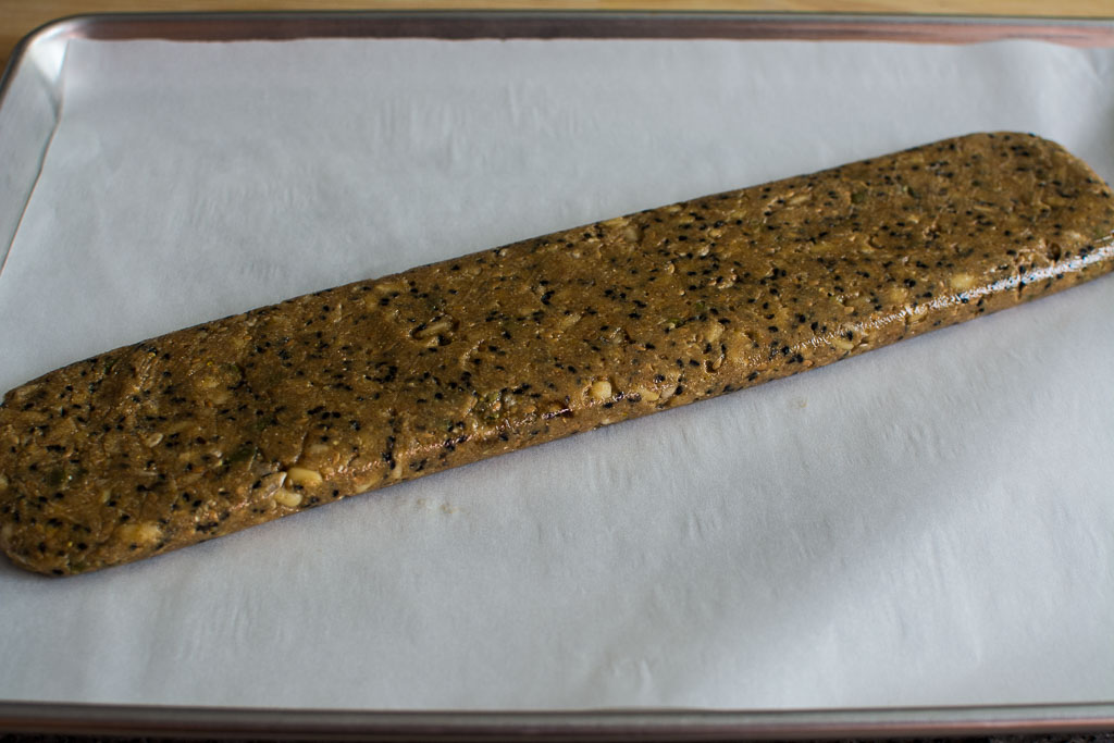 Multigrain and Seed Biscotti positioned for the first bake.